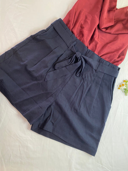 High-Waist Navy Short