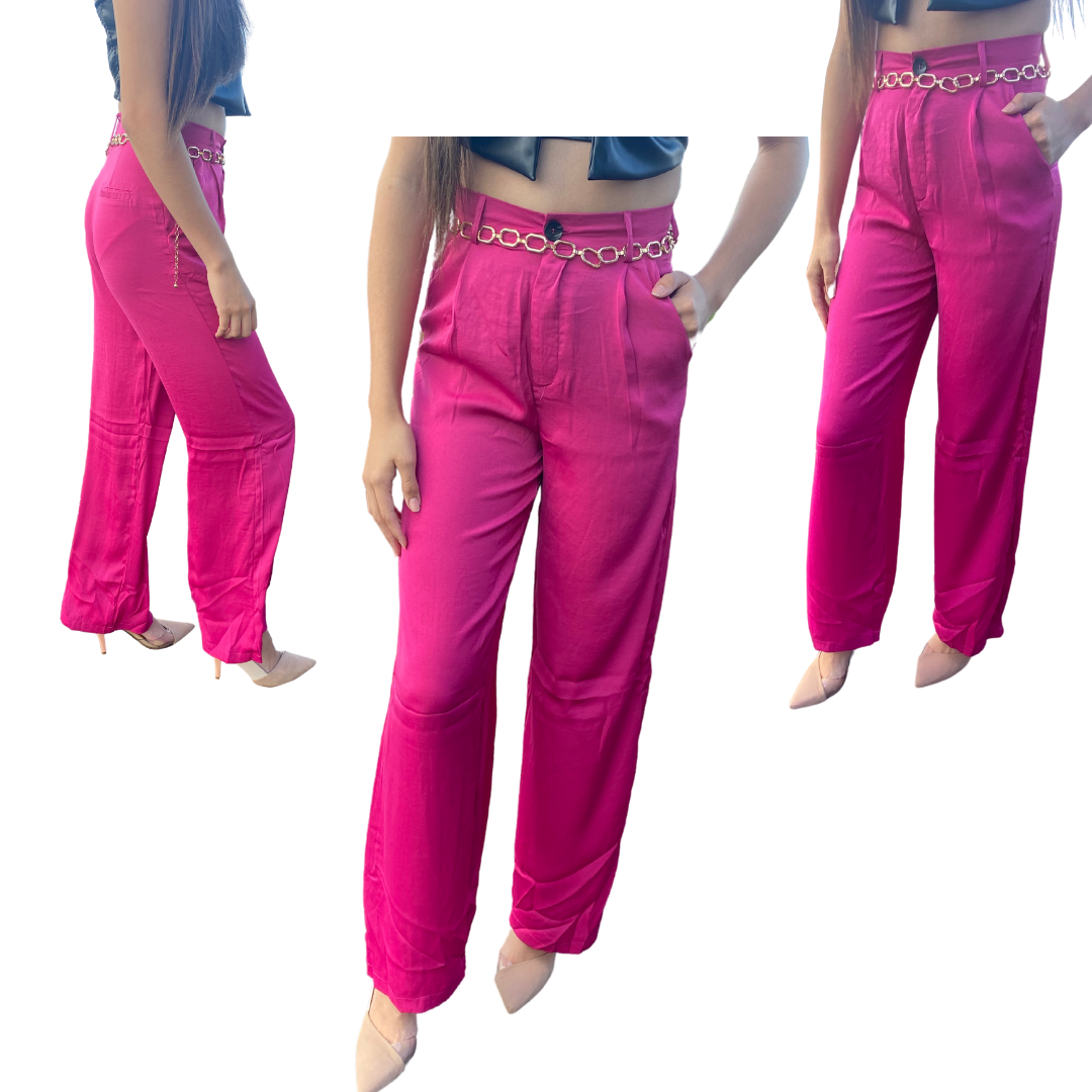 HIGH WAIST MAGENTA  PANTS