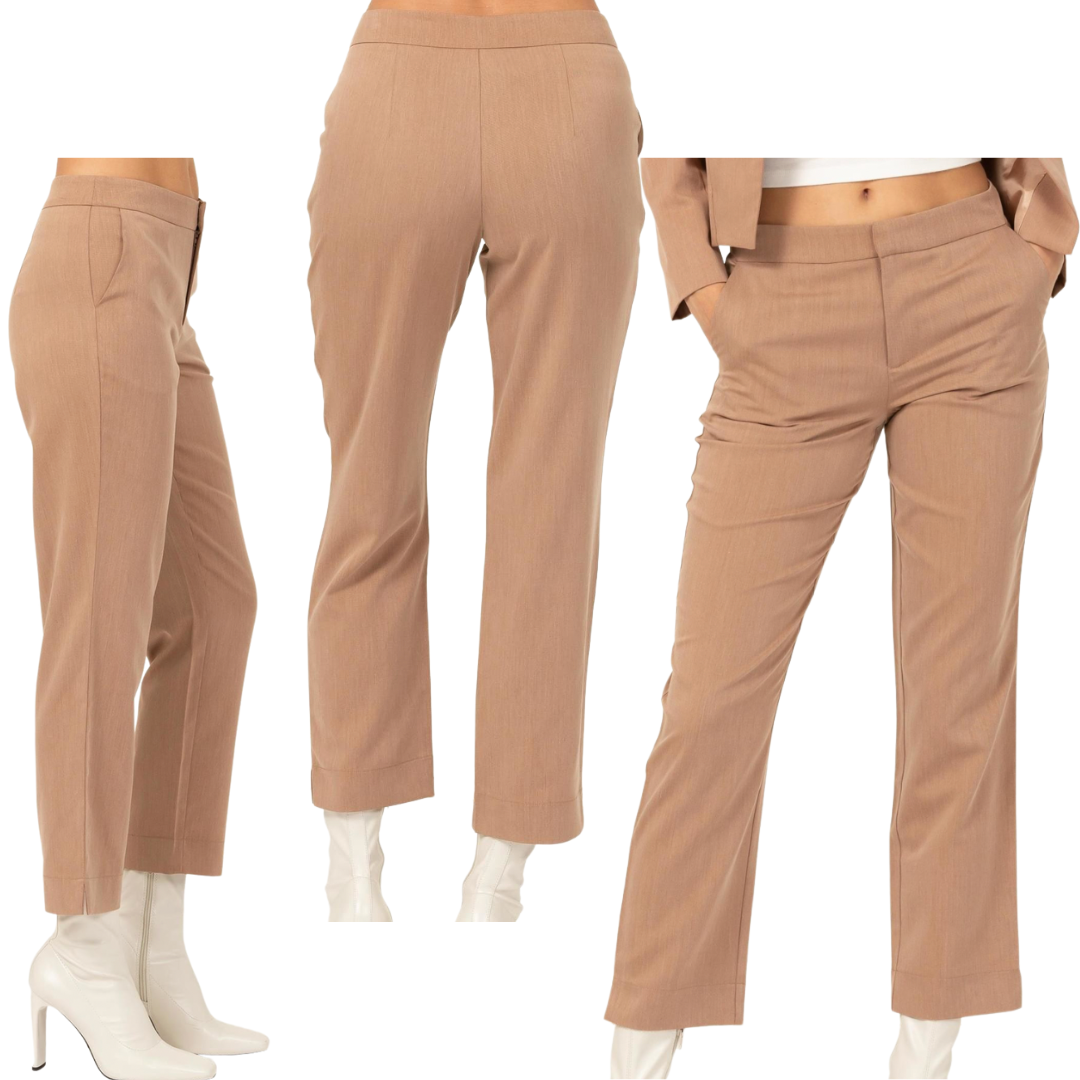 Brown High-Rise Pants