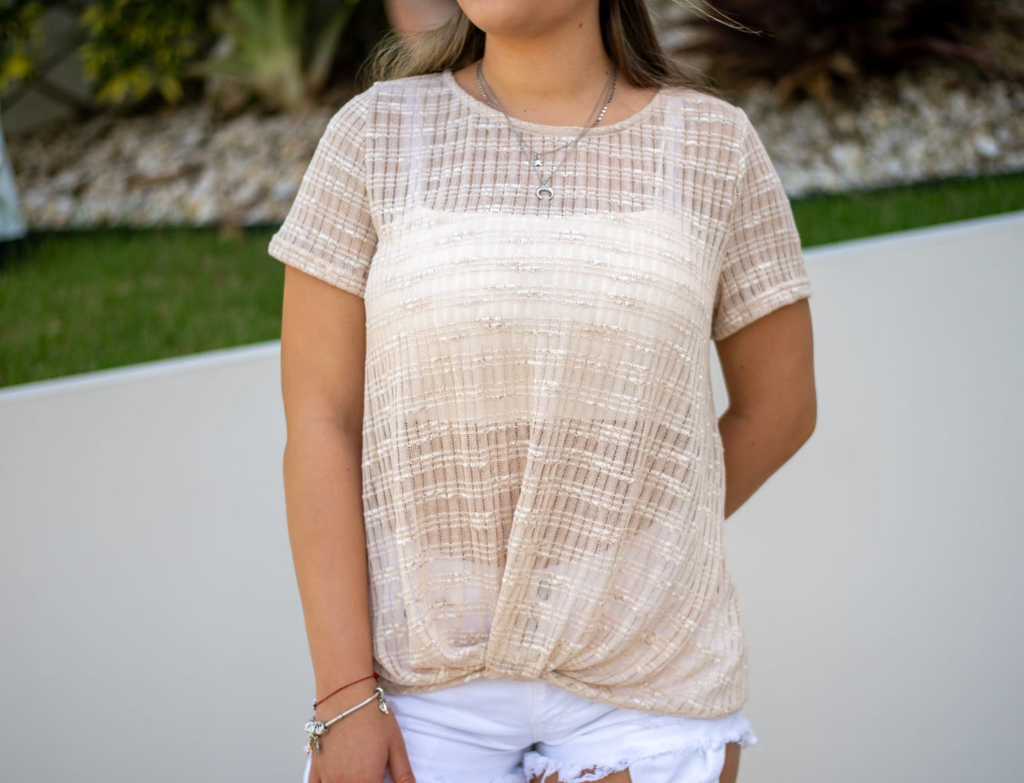 Nude Top with Front Twist