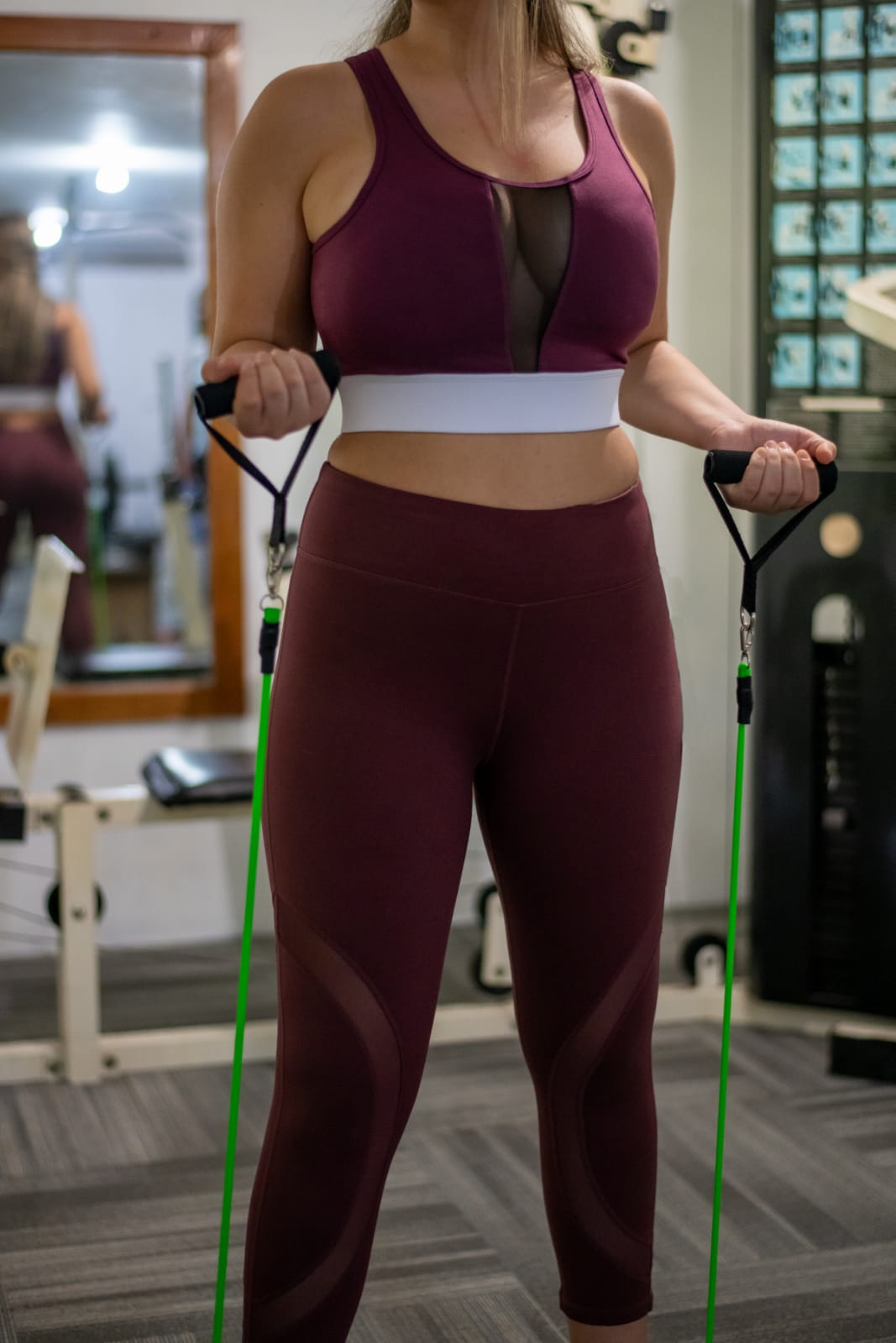 Circular Mesh Panel Plum Capri Leggings