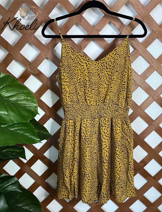 Sleeveless Romper Animal Print